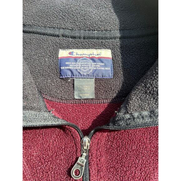 Vtg Champion Vest Unisex Size XL Maroon Fleece Full Zip Sleeveless Front Pockets - Picture 6 of 6